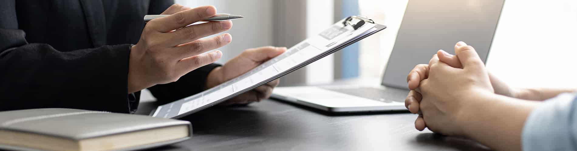 person holding a clipboard